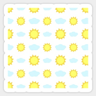 Sun and Clouds Pattern Sticker